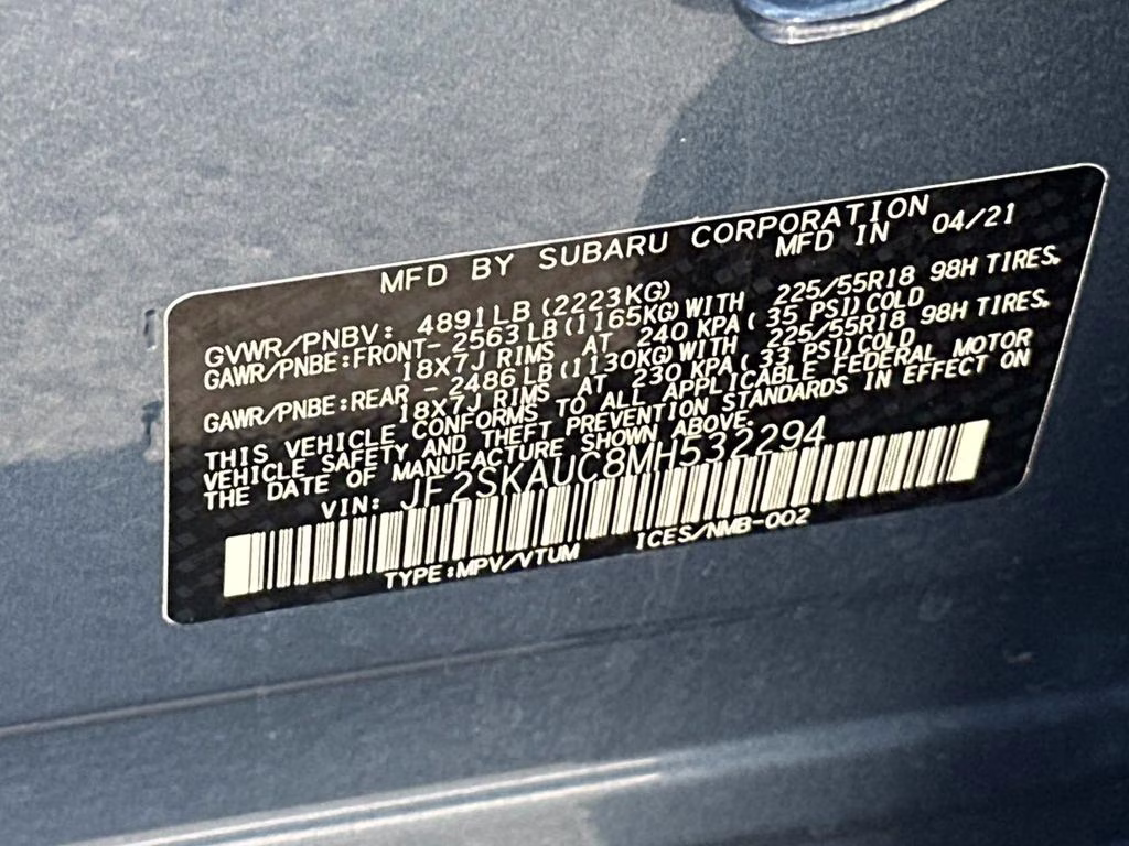 2021 Horizon Blue Pearl Subaru Forester Limited AWD SUV