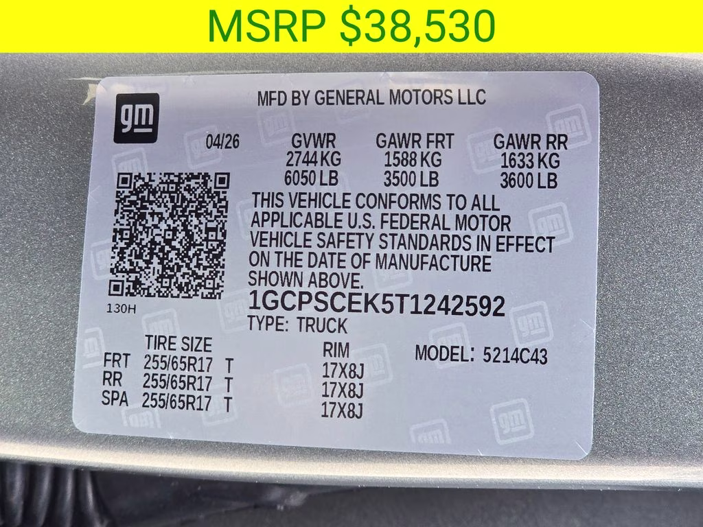 2026 Sterling Gray Metallic Chevrolet Colorado LT RWD Truck