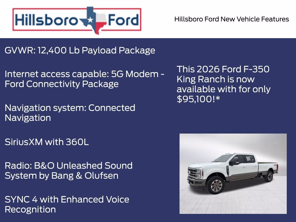 2026 Star White Metallic Tri-Coat Ford Super Duty F-350 SRW King Ranch 4X4 Truck