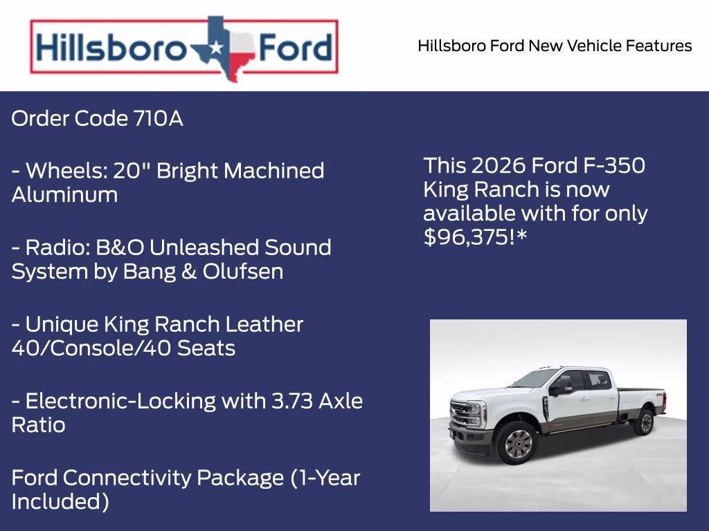 2026 Star White Metallic Tri-Coat Ford Super Duty F-350 SRW King Ranch 4X4 Truck