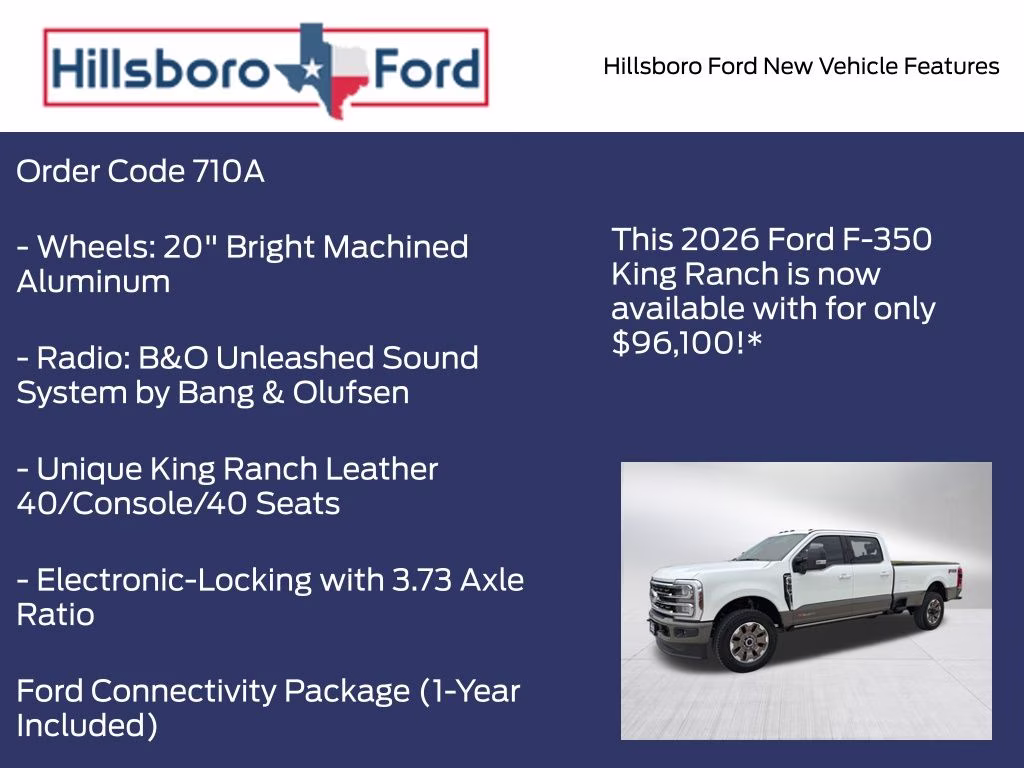2026 Star White Metallic Tri-Coat Ford Super Duty F-350 SRW King Ranch 4X4 Truck