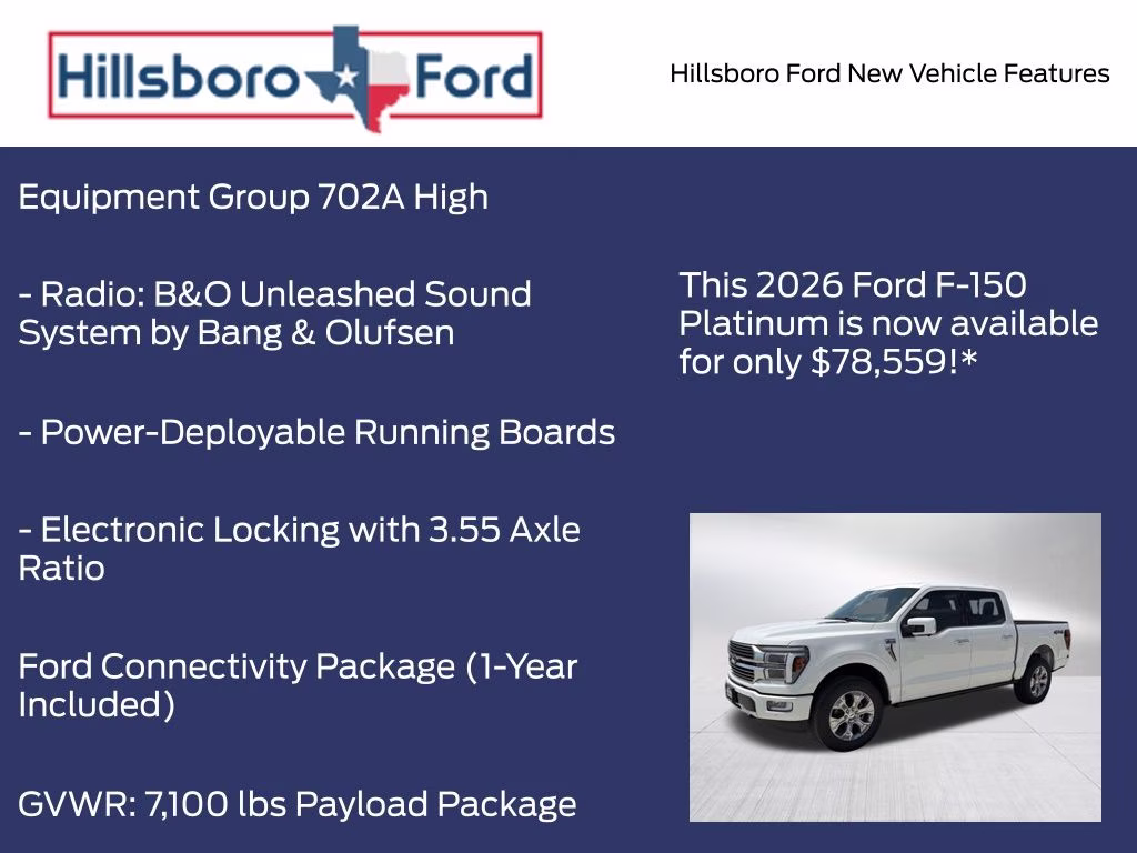 2026 Star White Metallic Tri-Coat Ford F-150 Platinum 4X4 Truck