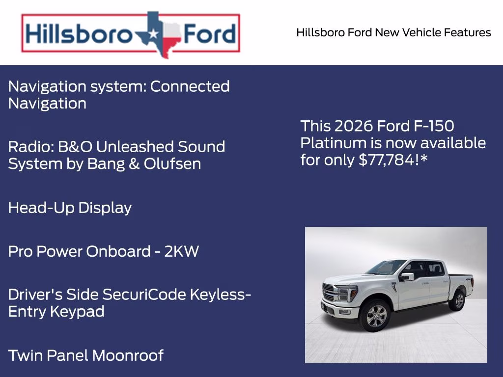 2026 Star White Metallic Tri-Coat Ford F-150 Platinum 4X4 Truck