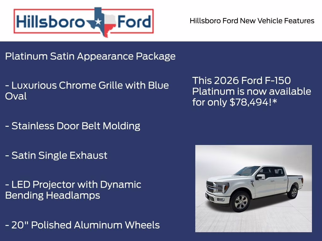 2026 Star White Metallic Tri-Coat Ford F-150 Platinum 4X4 Truck