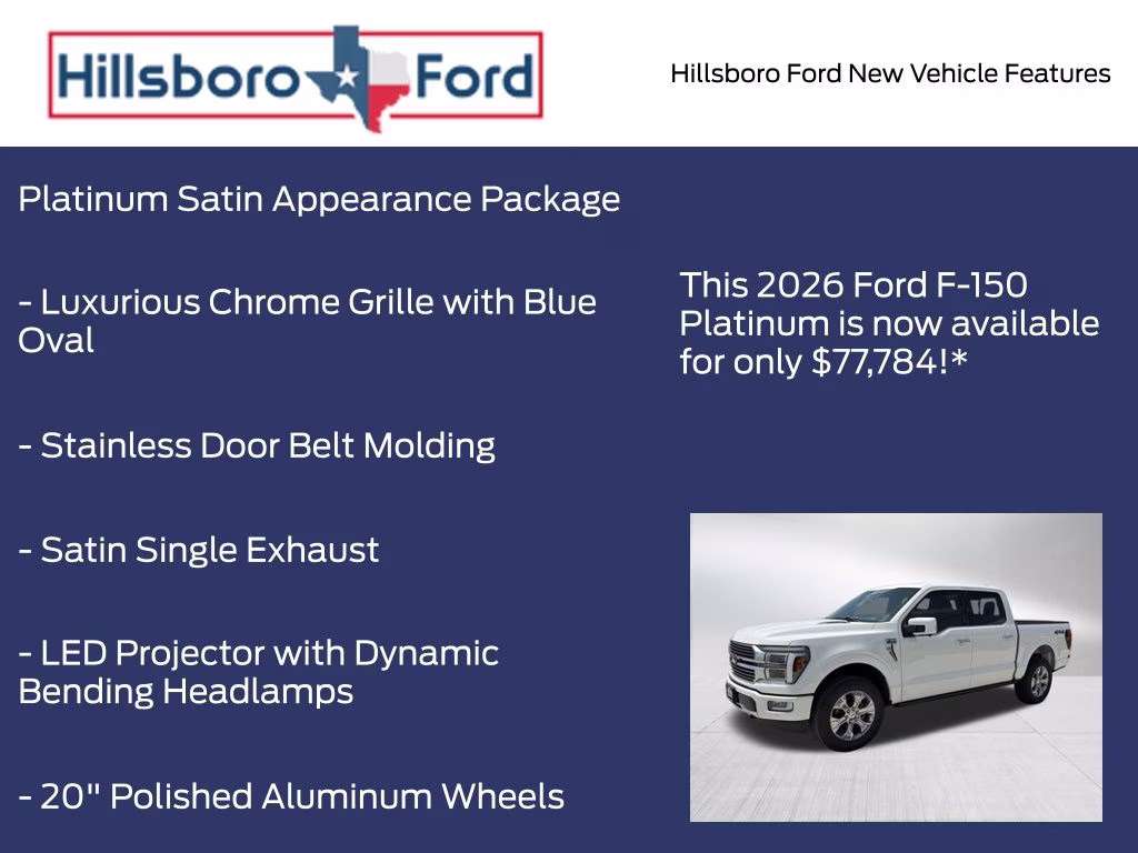 2026 Star White Metallic Tri-Coat Ford F-150 Platinum 4X4 Truck