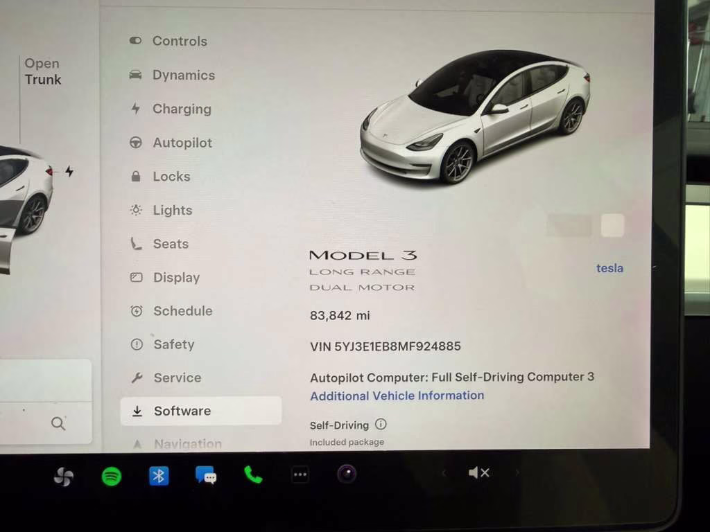 2021 White Tesla Model 3 Long Range AWD Sedan