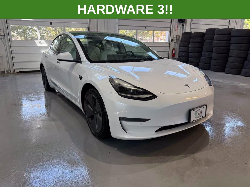2021 White Tesla Model 3 Long Range AWD Sedan