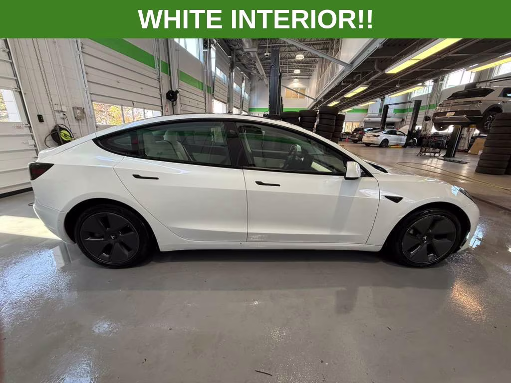 2021 White Tesla Model 3 Long Range AWD Sedan