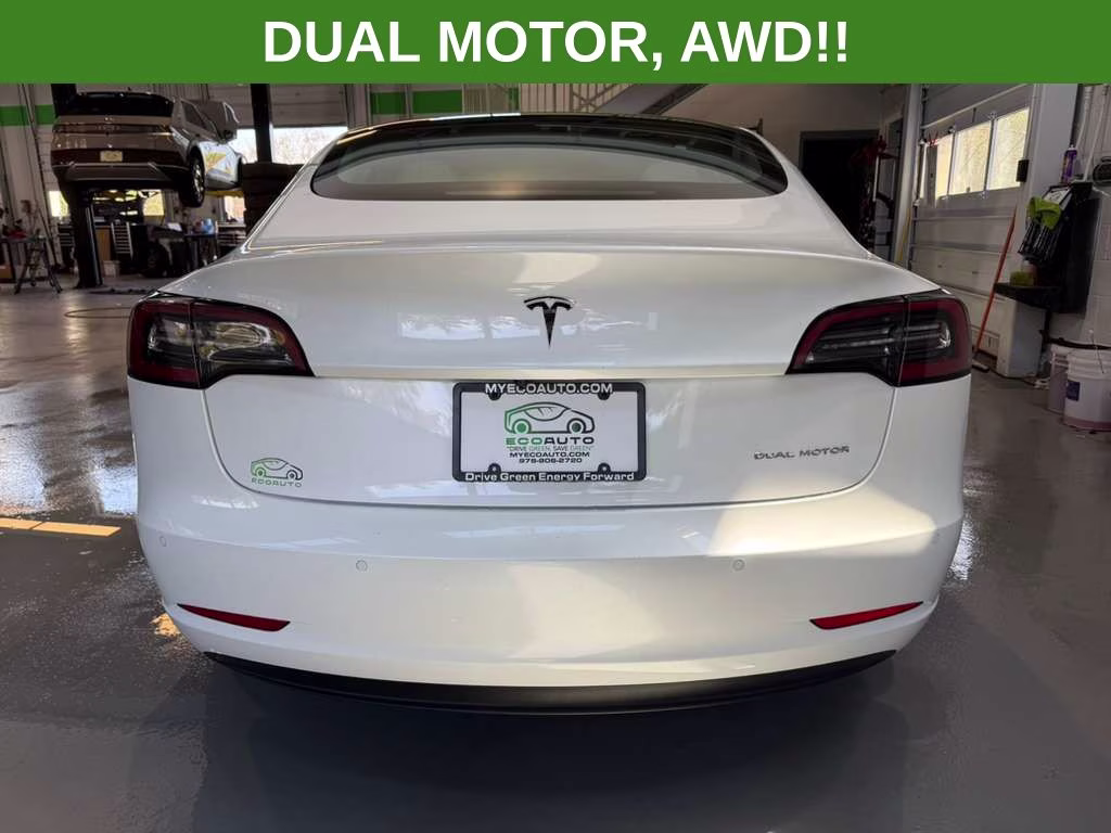 2021 White Tesla Model 3 Long Range AWD Sedan