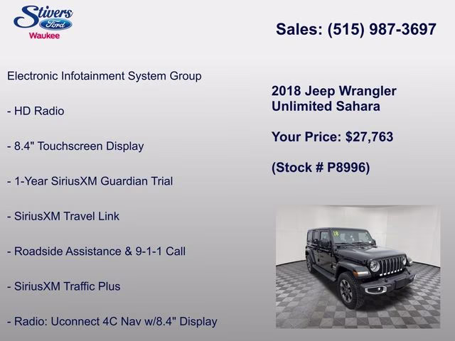 2018 Black Clearcoat Jeep Wrangler Unlimited Sahara 4X4 SUV