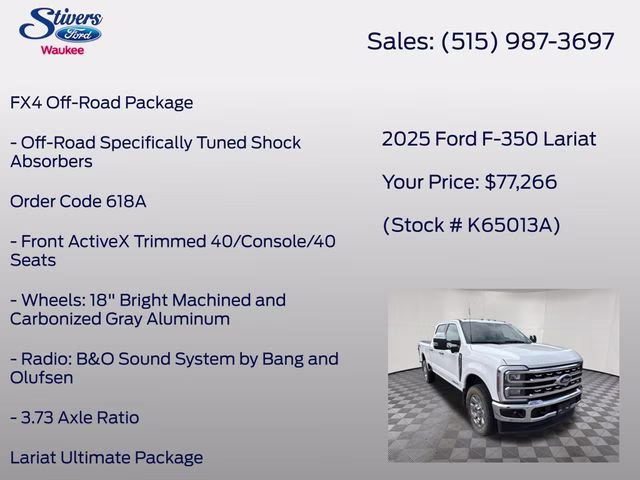 2025 Oxford White Ford Super Duty F-350 SRW Lariat 4X4 Truck