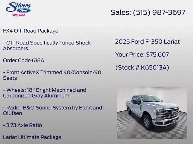 2025 Oxford White Ford Super Duty F-350 SRW Lariat 4X4 Truck