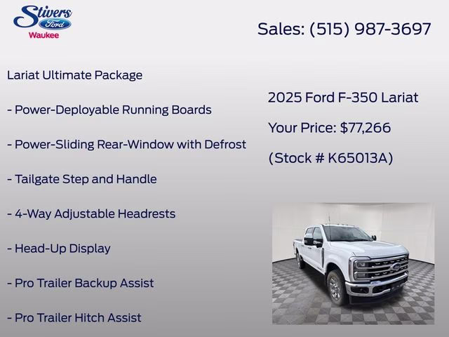 2025 Oxford White Ford Super Duty F-350 SRW Lariat 4X4 Truck