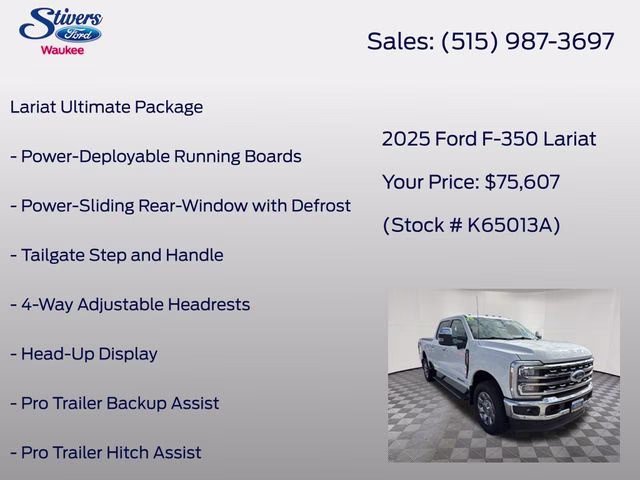 2025 Oxford White Ford Super Duty F-350 SRW Lariat 4X4 Truck