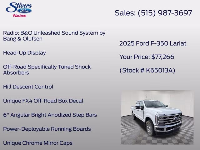 2025 Oxford White Ford Super Duty F-350 SRW Lariat 4X4 Truck