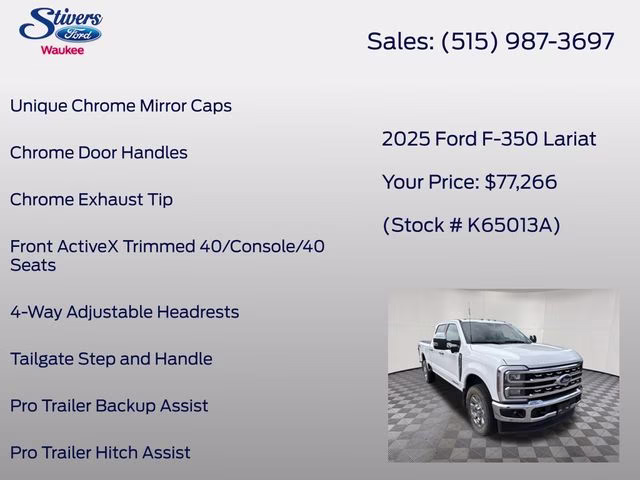 2025 Oxford White Ford Super Duty F-350 SRW Lariat 4X4 Truck