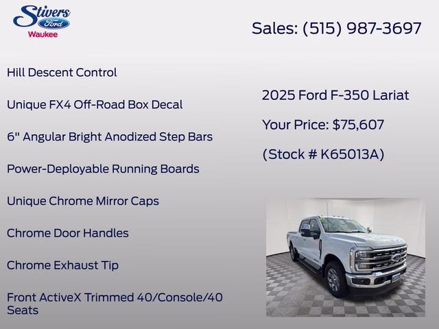 2025 Oxford White Ford Super Duty F-350 SRW Lariat 4X4 Truck