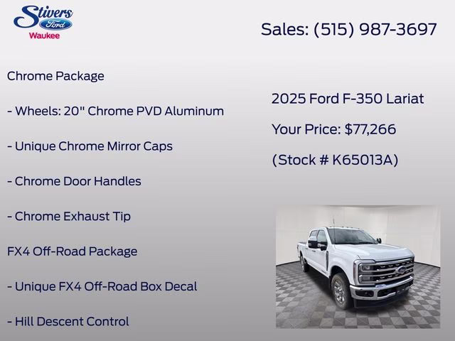 2025 Oxford White Ford Super Duty F-350 SRW Lariat 4X4 Truck