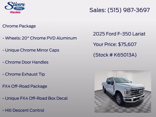 2025 Oxford White Ford Super Duty F-350 SRW Lariat 4X4 Truck