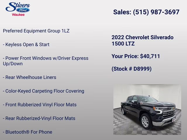 2022 Dark Ash Metallic Chevrolet Silverado 1500 LTZ 4X4 Truck