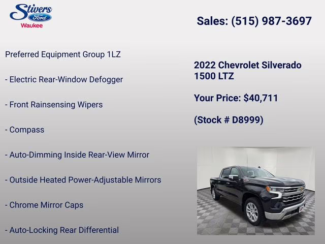 2022 Dark Ash Metallic Chevrolet Silverado 1500 LTZ 4X4 Truck