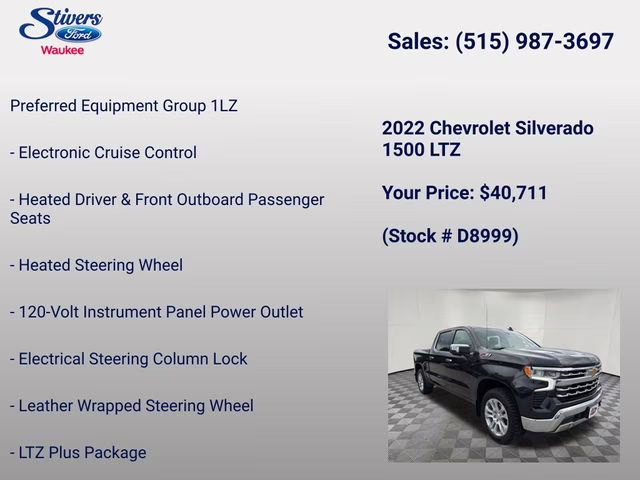 2022 Dark Ash Metallic Chevrolet Silverado 1500 LTZ 4X4 Truck