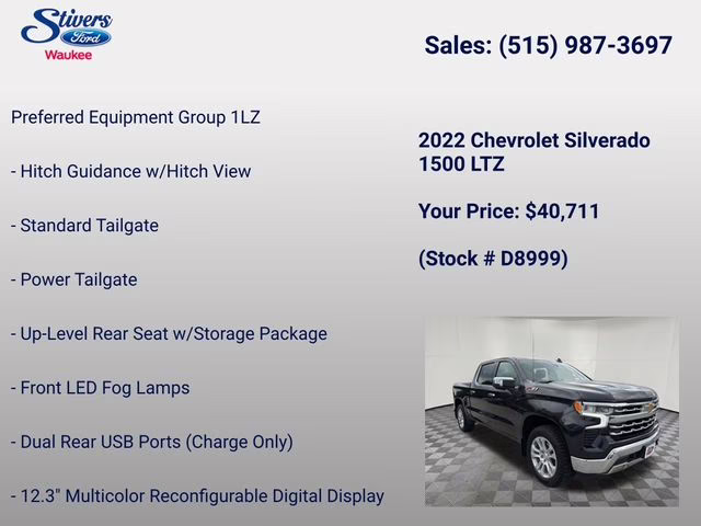 2022 Dark Ash Metallic Chevrolet Silverado 1500 LTZ 4X4 Truck