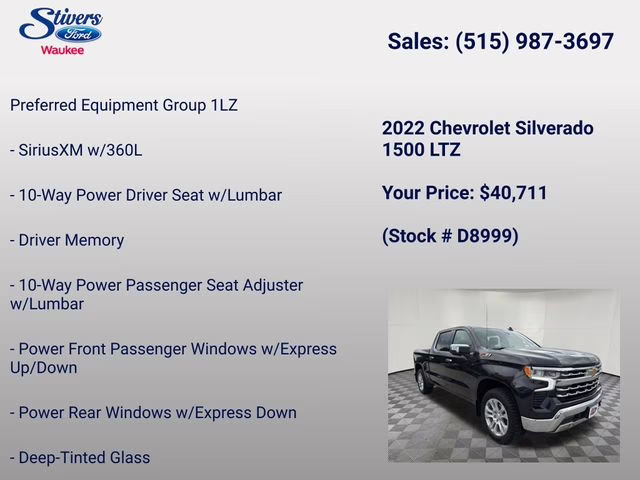 2022 Dark Ash Metallic Chevrolet Silverado 1500 LTZ 4X4 Truck