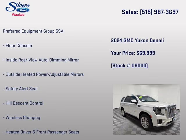 2024 White Frost Tricoat GMC Yukon Denali 4X4 SUV