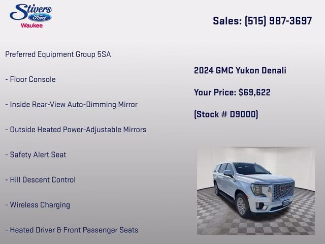 2024 White Frost Tricoat GMC Yukon Denali 4X4 SUV