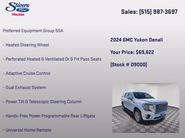 2024 White Frost Tricoat GMC Yukon Denali 4X4 SUV