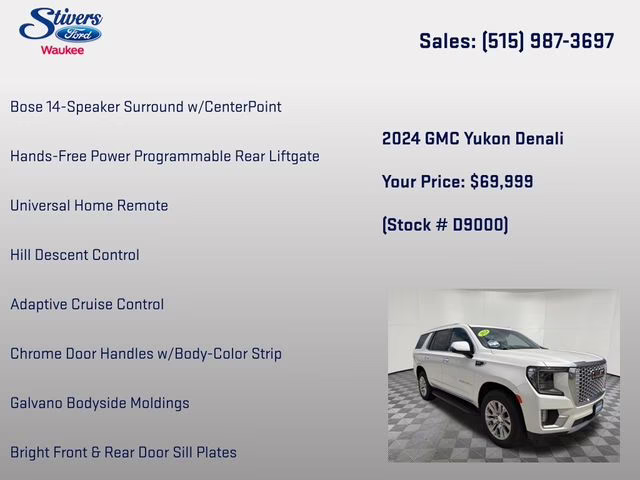 2024 White Frost Tricoat GMC Yukon Denali 4X4 SUV
