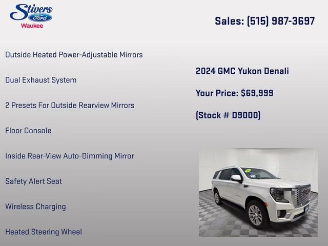 2024 White Frost Tricoat GMC Yukon Denali 4X4 SUV