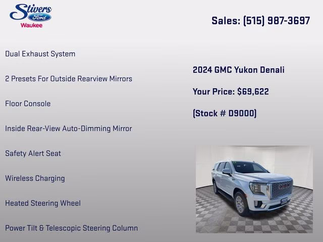 2024 White Frost Tricoat GMC Yukon Denali 4X4 SUV
