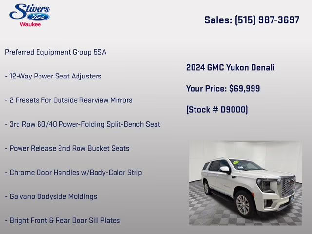 2024 White Frost Tricoat GMC Yukon Denali 4X4 SUV