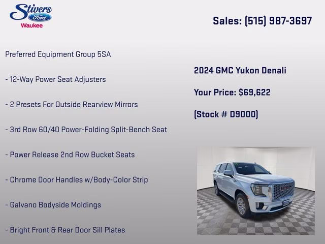 2024 White Frost Tricoat GMC Yukon Denali 4X4 SUV