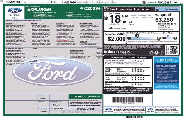 2018 Burgundy Ford Explorer Platinum 4X4 SUV