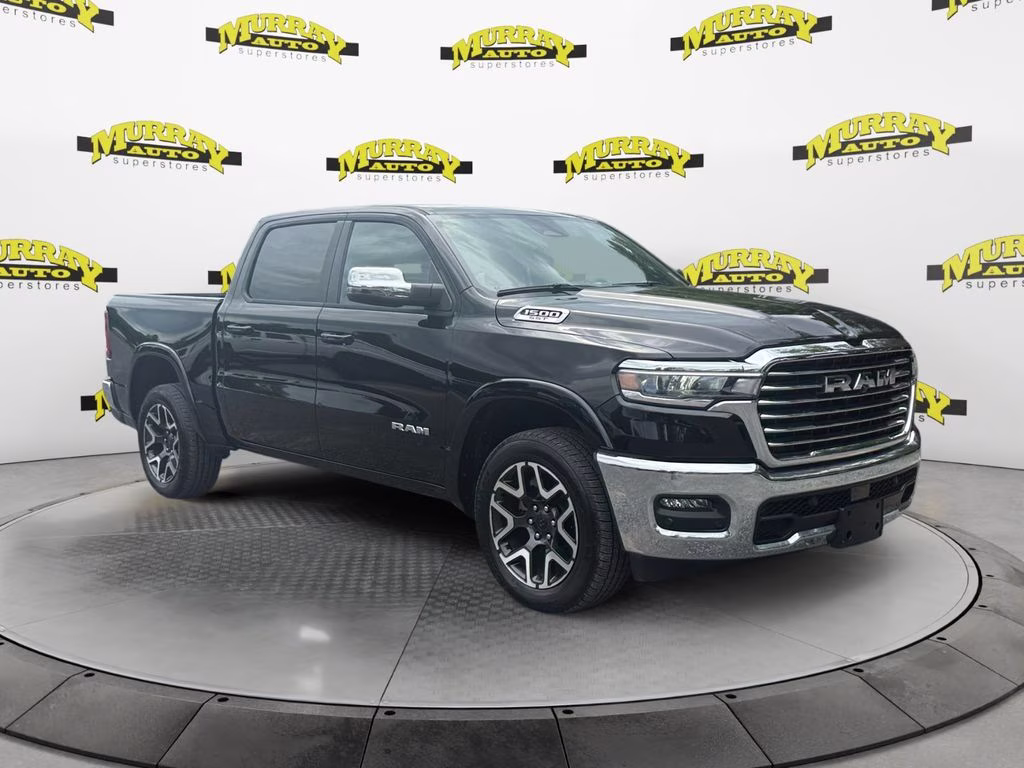 2025 Diamond Black Crystal Pearlcoat Ram 1500 Laramie 4X4 Truck