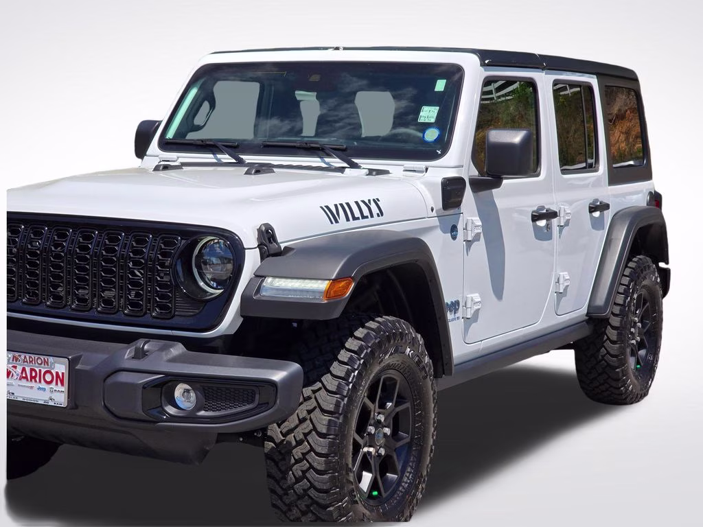 2025 Bright White Clearcoat Jeep Wrangler Willys 4xe 4X4 SUV