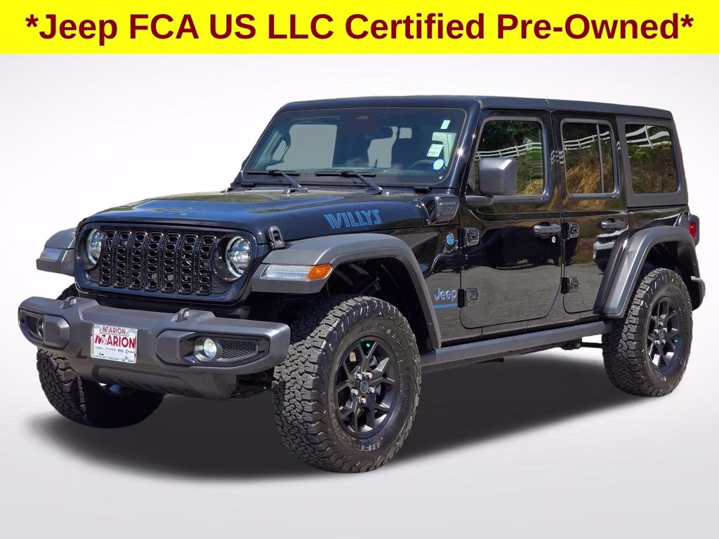 2025 Black Clearcoat Jeep Wrangler Willys 4xe 4X4 SUV