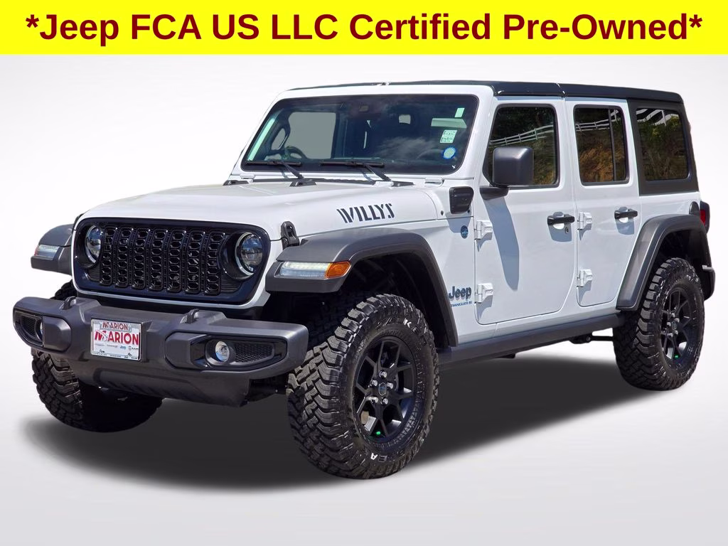 2025 Bright White Clearcoat Jeep Wrangler Willys 4xe 4X4 SUV