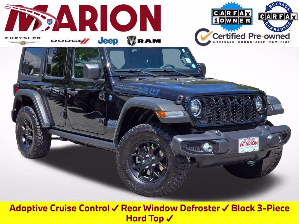 2025 Black Clearcoat Jeep Wrangler Willys 4xe 4X4 SUV