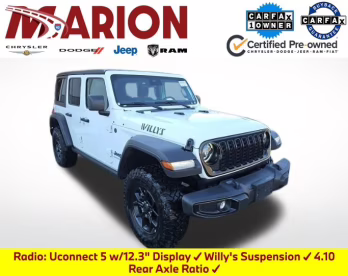 2025 Bright White Clearcoat Jeep Wrangler Willys 4xe 4X4 SUV