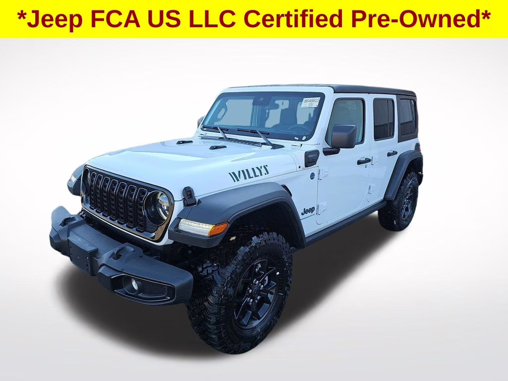 2025 Bright White Clearcoat Jeep Wrangler Willys 4xe 4X4 SUV