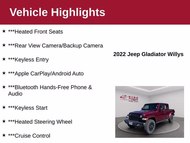 2022 Snazzberry Pearlcoat Jeep Gladiator Willys 4X4 Truck
