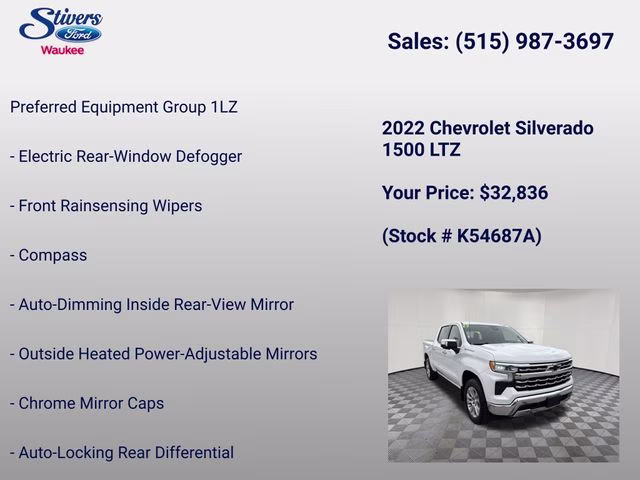 2022 Summit White Chevrolet Silverado 1500 LTZ 4X4 Truck