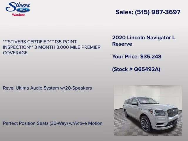 2020 Ceramic White Lincoln Navigator L Reserve 4X4 SUV