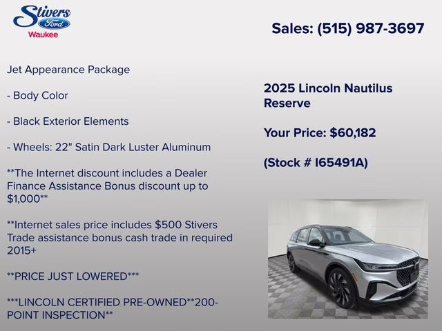 2025 Radiance Metallic Lincoln Nautilus Reserve AWD SUV