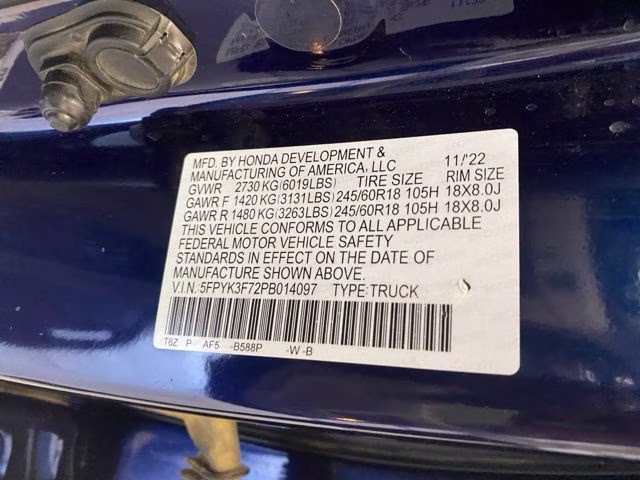 2023 Obsidian Blue Pearl Honda Ridgeline RTL-E AWD Truck