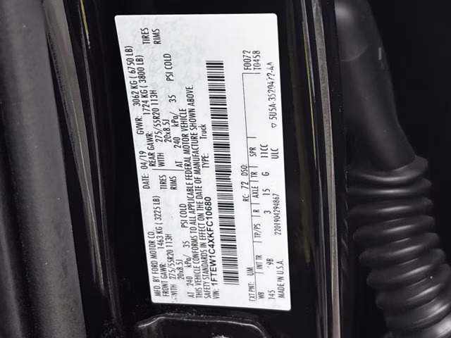 2019 Agate Black Metallic Ford F-150 Platinum RWD Truck